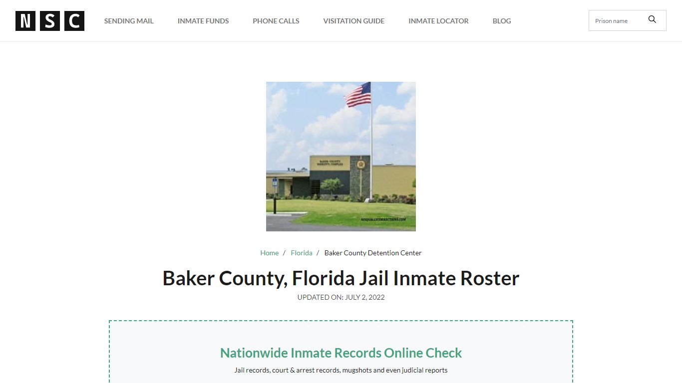 Baker County, Florida Jail Inmate Roster